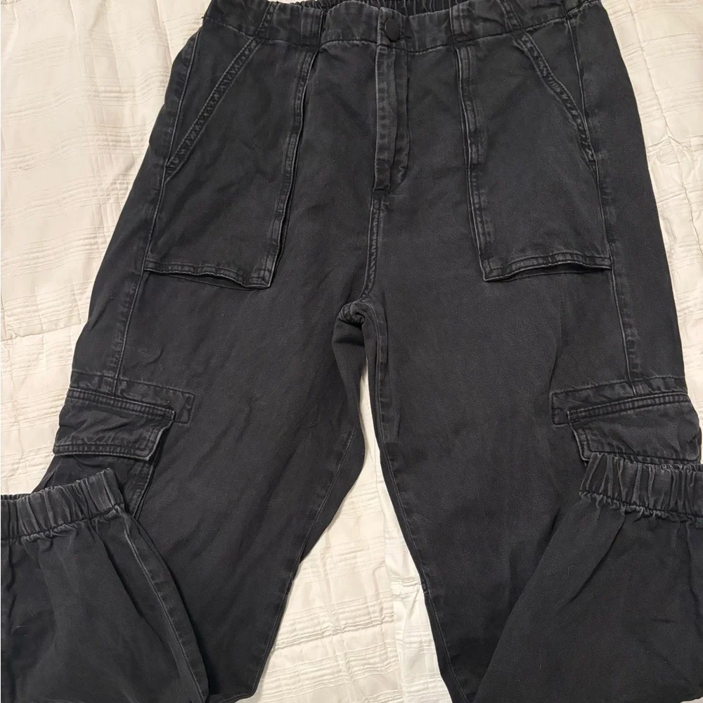 All Saints Black Cargo Pants size 10 - Picture 1 of 3